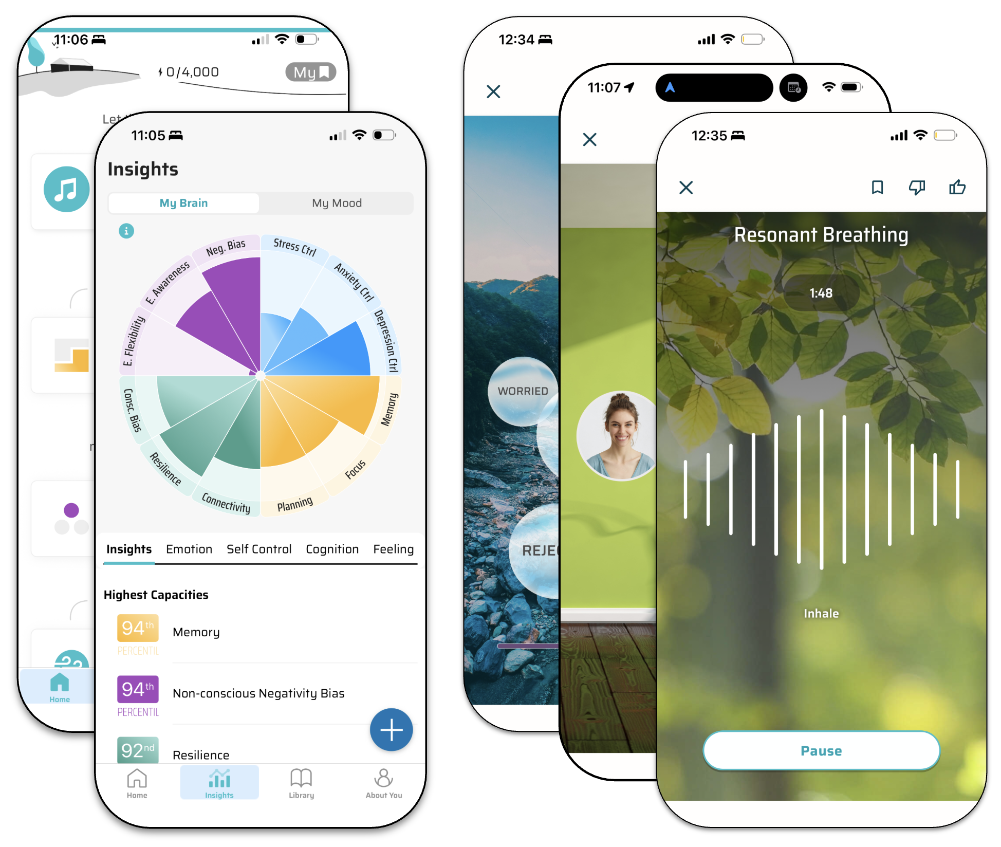 Brain training screens